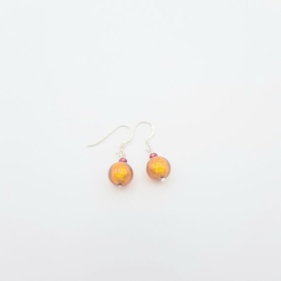Luminosity earrings are made of Murano glass beads and have 925 silver hooks