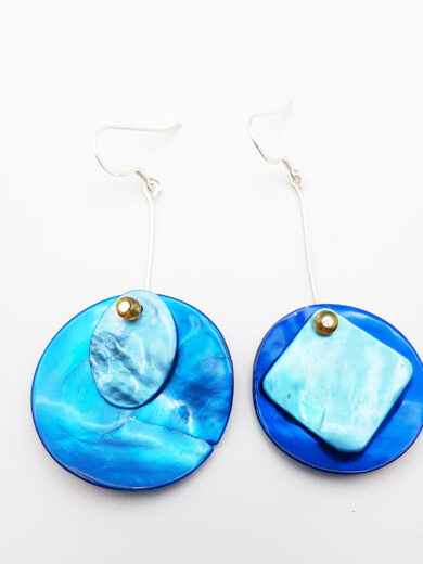 Ocean Rays earrings made of Murano glass beads,925 silver hooks